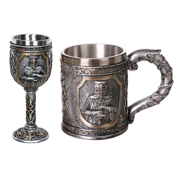 CSS Medieval Templieri Cavaler Cruciat Cana Armură de Cavaler A Crucii de Bere Stein Tankard Ceașcă de Cafea, Cana