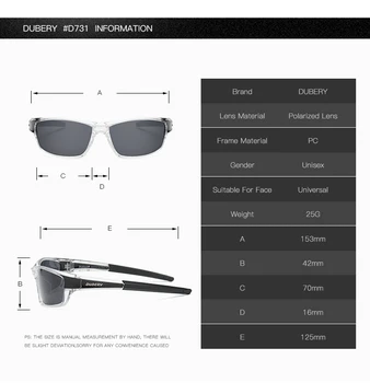 DUBERY Mens Vintage Polarizat ochelari de Soare pentru Femei Brand Designer de Sport Ochelari de Soare Pentru Barbati Pescuit de Conducere Nuante UV400 Ochelari