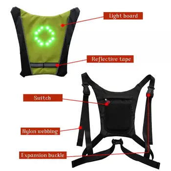 Bicicleta LED-uri de securitate wireless de semnalizare vesta de echitatie noapte, ghid de siguranță lumini de avertizare accesorii echipament de echitatie