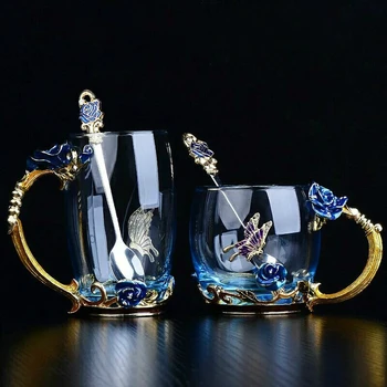 Creative Handmade Email Cupa de Cristal de Sticlă Ceașcă de Cafea Cutie Cadou Ceai cana Cana High-end de Sticlă Cuplu Cupa Iubitorii de Cadou de Nunta