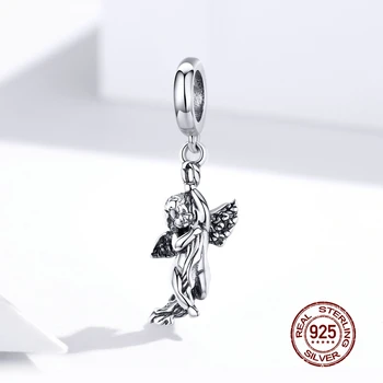 MOWIMO Real Argint 925 Cupidon Margele Simbol al Farmece de dragoste se Potrivesc de Argint Bratara Original DIY Colier Bijuterii BKC1405