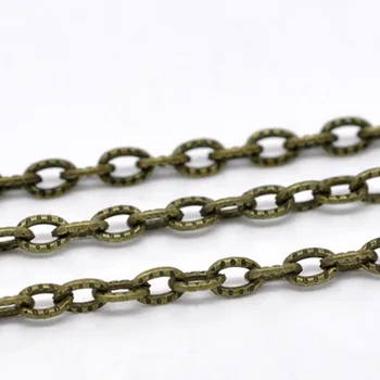 8Seasons Fier Aliaj pe bază de Deschis Texturat Link-ul Lanț de Cablu Constatările Culoare Bronz Antic Bijuterii Vintage 4.5x3mm(1/8