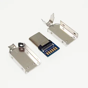 10set DIY USB de Tip C de sex Masculin Sudura în puncte de-Conector de Sârmă Cu Înveliș Metalic