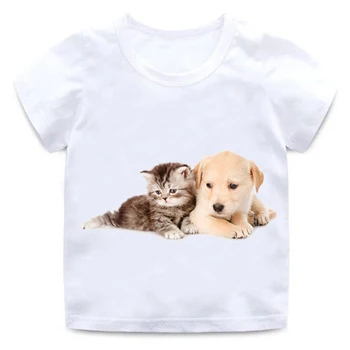 BTSW Noi pentru Copii Animale Pisici Realist Topuri de Vara Print Amuzant Drăguț Imprimare Fete Baieti Tricou Copil Casual Uzura pentru Copii