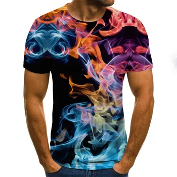 Noi 2020 Bărbați 3D T-shirt flacără ceas Deșteptător Desene Imprimate T-shirt de Vara Marimea XXS-6XL