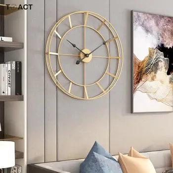 60cm Metalice de Mari dimensiuni Ceas de Perete Tăcut Perete Ceas cu Design Modern Ceasuri Pentru Decor Acasă Biroul European de Stil Lux Mare Ceas de Perete