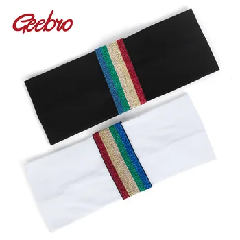 Geebro Femei Bumbac Elastic banda de Susținere Accesorii Rainbow Colorate Aplicatiile Hairband Pentru Femei Turban Împachetări Fete Pălării AZ001