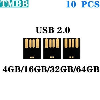 2020 10buc Impermeabil Scurt USB disk pachet 128M 2GB 4GB 8GB 16GB 32GB 64G USB 2.0 flash disk semi-finite produse en-gros