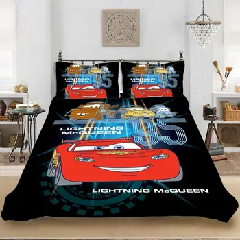 Fulger McQueen Masina Set de lenjerie de Pat pentru Copii Decor Dormitor King Quilt Carpetă Acopere Set Pat de o Foaie de Băieți Acasă Lenjerie de corp pentru Copii