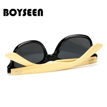 BOYSEEN Real Bambus Bărbați ochelari de Soare Polarizati pentru Femei Negru cu ochelari de soare de sex Masculin Ochelari de Soare Driver Ochelari din Lemn Ochelari de Nuante 1501P