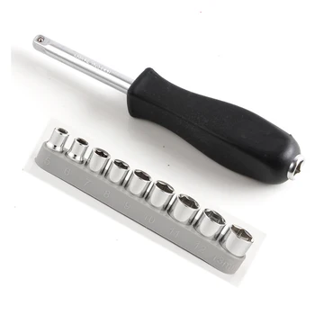 1/4 Inch Coadă Dual-scop Mâner Cheie și Hex Socket Set 5-13 mm Cheie tubulară Cap cu Mâner de Reparații Scule de Mână