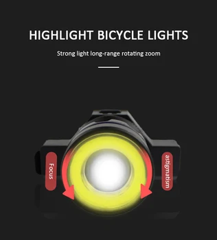Biciclete Lumina de Avertizare Biciclete Lumina USB Reîncărcabilă Noapte de Echitatie Unelte de pescuit Fixe, Mountain Bike Faruri Accesorii pentru Biciclete