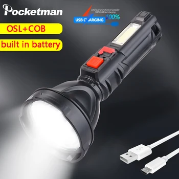 Pocketman 30000LM 4-viteze lungime de 500m Gama Lanterna Cu Built-in BatteryUSB de Încărcare Lanterna Lanterna Lanterna COB Lumina de Lucru