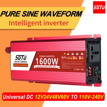 Pur Sinusoidală forma de Undă Universală Invertor DC 12V24V48V60V la 110V-240V Ecran LCD Inverter 1600W/2200W/3000W PowerConverter 50/60HZ