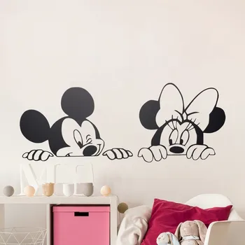 NOI Mickey Minnie Cameră Arta de Perete Decal Perete Autocolante Pentru Copii, Camere Adolescenti Decor Scrisoare Tapet Vinil Autocolante Murale Copil Dormitor
