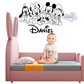 NOI Mickey Minnie Cameră Arta de Perete Decal Perete Autocolante Pentru Copii, Camere Adolescenti Decor Scrisoare Tapet Vinil Autocolante Murale Copil Dormitor