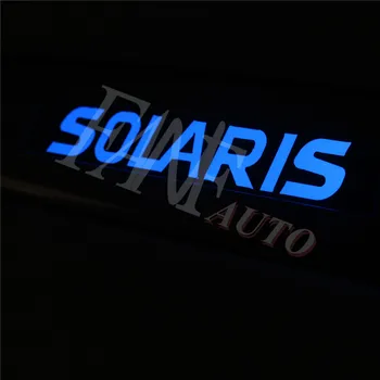Din Oțel Inoxidabil Led Pragului De Ușă Scuff Placa De Paza Glafuri Protector Garnitura Pentru Hyundai Solaris 2010-2018