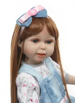 NPKDOLL Renăscut Baby Dolls 18 inch American Doll Copii Fata de Playmate Cadouri pline de Vinil bebe renăscut Jucarii de Baie