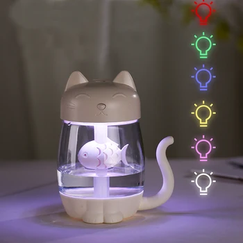 350ML Humidificador Pisica desen Animat USB Umidificator de Aer cu Ultrasunete Silent LED-uri de Culoare 3-În-1 Difuzor de arome Pentru Biroul de Acasă de Masina