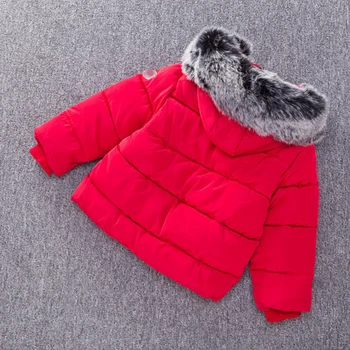 Băieții haina de iarna 1-7 ani copii, hanorace cu gluga de culoare Solidă Mână ascuns strat de bumbac fată copilul haina de iarna unisex