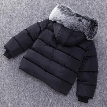 Băieții haina de iarna 1-7 ani copii, hanorace cu gluga de culoare Solidă Mână ascuns strat de bumbac fată copilul haina de iarna unisex