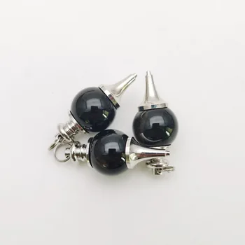 Moda 6pcs Echilibru Reiki Piatra Naturala negru Agate Oculte Pendul Con Circular Charm Pandantiv pentru a face bijuterii