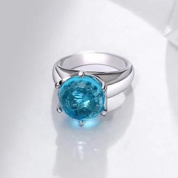 New Romantic Albastru Inele pentru femei material cupru Inel an nou fericit petrecere inel moda bijuterii transport Gratuit