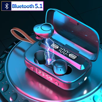 TWS Atingeți Wireless Bluetooth5.1 Căști Cu Ceas Afisaj Digital Stereo Sport Căști De Reducere A Zgomotului Căști Pentru Telefon