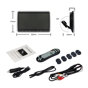 10.1 în Exterior Auto Tetiera Monitor DVD Player Display LCD Color Digital Touch Screen Buton cu Telecomanda 12V DC