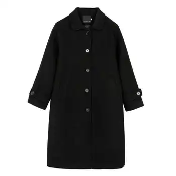 2020 Nou Hepburn Stil Toamna Iarna Negru Haină De Lână Femei Palton De Lungime Medie Mică Temperament