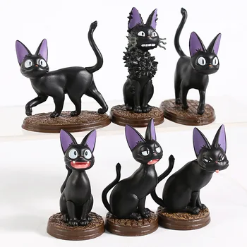 Kiki ' s Delivery Service Pisica Neagra Jiji Min PVC Figura de Colectie Jucarii Model 6pcs/set