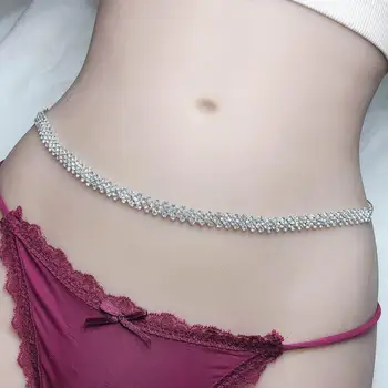 Strălucitoare Stras talie lanț bijuterii femei sexy de lux cristal buric talie lanț moda pantaloni lanț de bijuterii accesorii