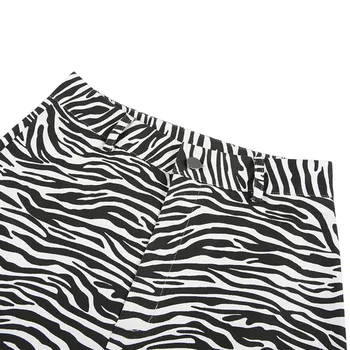 SHENGPALAE 2021 Moda Primavara Zebra Animal Print Largi Picior Pantaloni Femei Pantaloni Casual, Sexy Talie Mare Clopot Jos Pantalonii ZA3070
