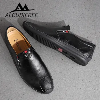 2020 Barbati Pantofi Piele Barbati Clasic Pantofi de Piele Confortabil Pantofi Casual pentru Barbati Mocasini Slip-on Black Moda de Vara Dimensiuni Mari
