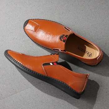 2020 Barbati Pantofi Piele Barbati Clasic Pantofi de Piele Confortabil Pantofi Casual pentru Barbati Mocasini Slip-on Black Moda de Vara Dimensiuni Mari