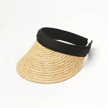 2020 femei vara paie pălărie de soare rafie handmde panglică plaja hat