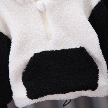 Drăguț elegant, Confortabil si Practic Convenabil Desene animate Panda Toamna Iarna Copii Haine groase Îngroșat Haina Pantaloni de Costum