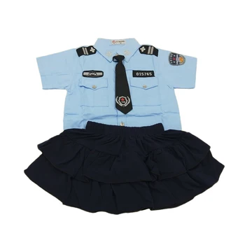 110-160 cm Copii Ofiter de Politie Cosplay Costum Carnaval Petrecere Fancy Set Haine Copii Uzura de Zi Fete Uniforma de Politista