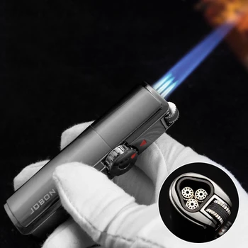 Puternic Jobon Windproof Tripla Bricheta Lanterna Metal Bucătărie, GRĂTAR Trabuc Pistol de Pulverizare cu Jet de Gaze Trabuc mai Ușoare în aer liber Turbo Om Gadget-uri