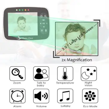 Noul 3.5 inch Baby Monitor cu Camera în Infraroșu Viziune de Noapte Video Wireless Noaptea Versiune Vorbi Înapoi Interfon Baby Camera de Securitate