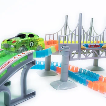 Urmăriți 240PCS/Set Stralucitoare Piste de Curse Set Flexibil pista de Curse Podul de Mașini de Jucărie Jucării Creative Cadouri Pentru Copii