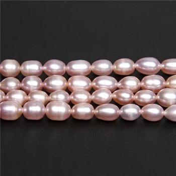 Naturale roz de cartofi orez Oval de perle de Cultură de apă Dulce Pearl Margele vrac Pentru a Face Bijuterii DIY Brățară Colier de 6-7mm
