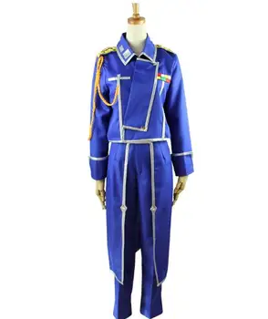 Anime Fullmetal Alchemist Cosplay Roy Mustang Costume Uniforme Militare Costum Haina + Pantaloni + Sort