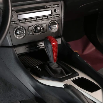 Real Fibra de Carbon Red Schimbătorului de Viteze Capacul Capului de Garnitura pentru BMW E90 E92 E93 E87 Seria 3 2005-2012 Accesorii Auto