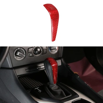 Real Fibra de Carbon Red Schimbătorului de Viteze Capacul Capului de Garnitura pentru BMW E90 E92 E93 E87 Seria 3 2005-2012 Accesorii Auto