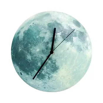30cm de Creatie Stralucitoare Luna Ceas de Perete Impermeabil din PVC, Acril Luminos Agățat Ceas de Ceas Luna Acasa Living Decor Dormitor