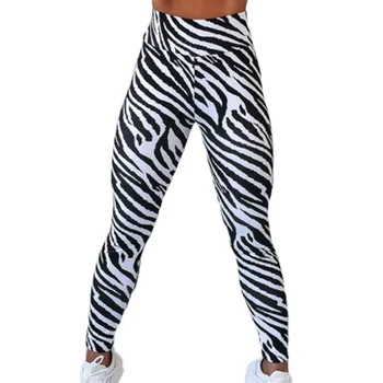 Femei de Înaltă Talie Pantaloni de Yoga Pantaloni Stramti de Moda Noua Doamnelor Întinde Subțire Yoga Zebra Print Pantaloni Fitness Rulează Pantaloni