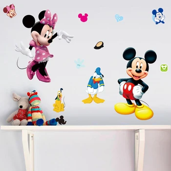 Disney Mickey Mouse Desene Animate Autocolante De Perete Pentru Copiii De Grădiniță Dormitor Decoratiuni Home Decor De Perete De Arta De Benzi Desenate Animale Murală Decalcomanii