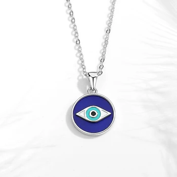KALETINE Norocoasa Evil Eye 925 de Argint Sterlină Femei Coliere Cu Cristale Cubic Zirconia Albastru Ochi CZ Colier Bijuterii turcă