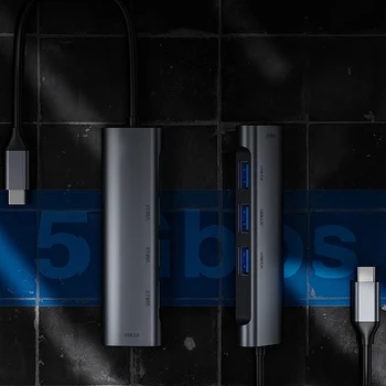 4 în 1 de Tip C HUB 4-Port USB Splitter USB3.0X1 și USB2.0X3 Docking Station pentru Laptop PC